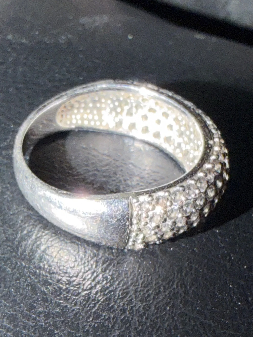 Sterling Silver Moissante Dome Ring - Size 8